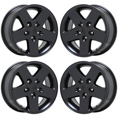 17" Jeep Wrangler Satin Black wheels rims Factory OEM set 9074