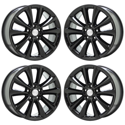 18" Buick Verano Gloss Black wheels rims Factory OEM set 4111