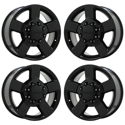 20" GMC Sierra 2500 3500 Gloss Black wheels rims Factory OEM set 5771