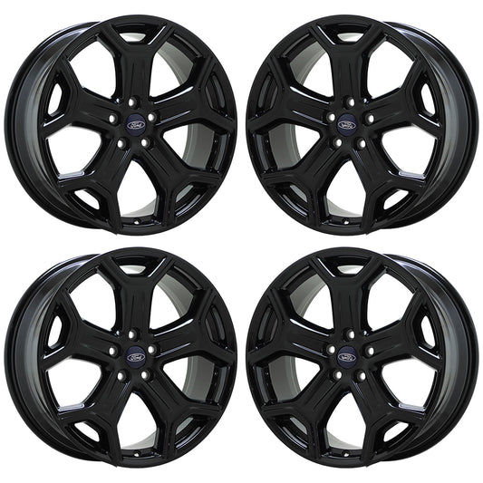 19" Ford Escape Gloss Black wheels rims Factory OEM set 10111 EXCHANGE