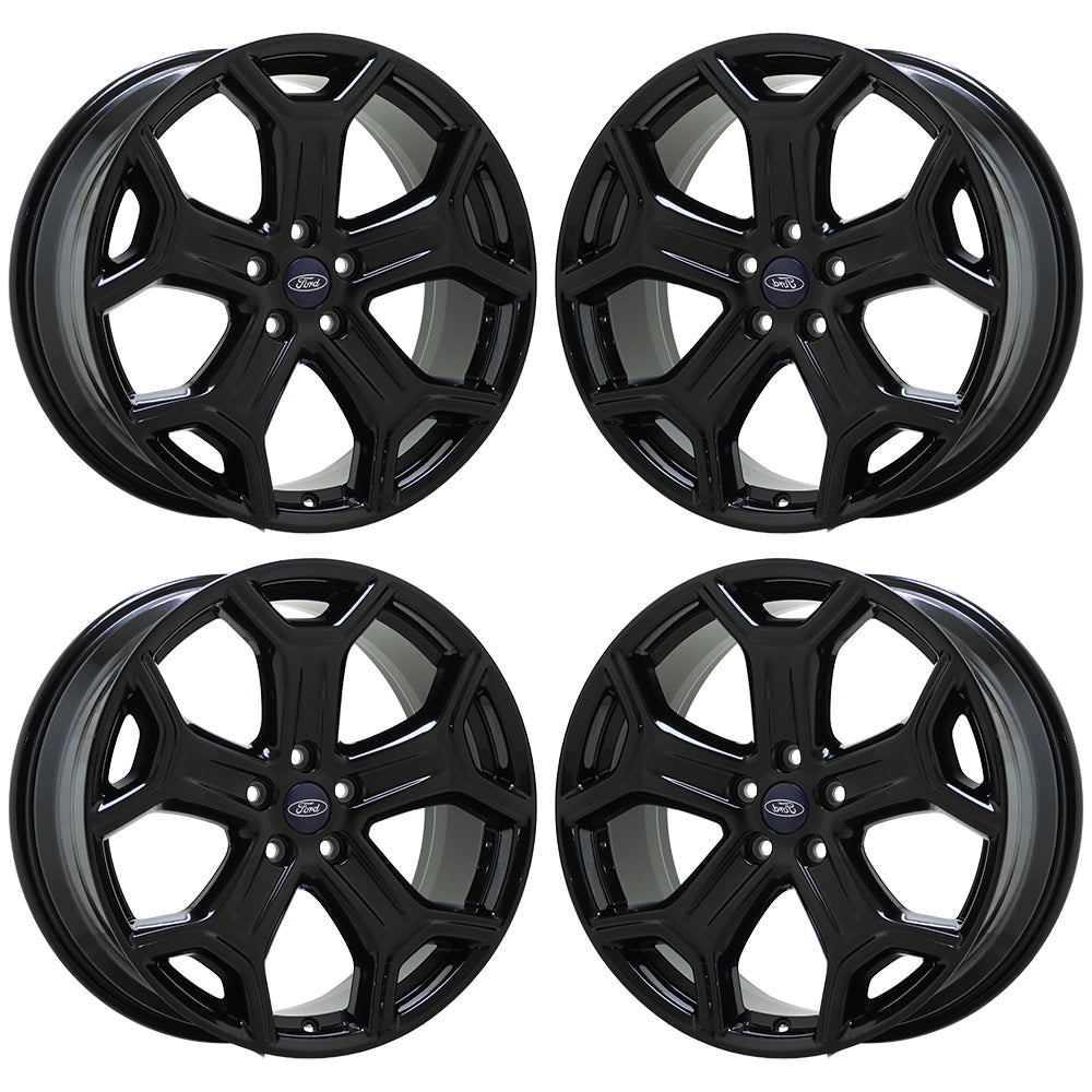 19" Ford Escape Gloss Black wheels rims Factory OEM set 10111 EXCHANGE