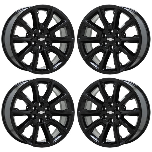 22" Escalade Silverado SIerra Gloss Black wheels rims OEM CK162 set 5696