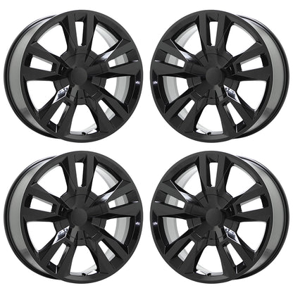 22" Cadillac Escalade Gloss Black wheels rims set 5821 EXCHANGE