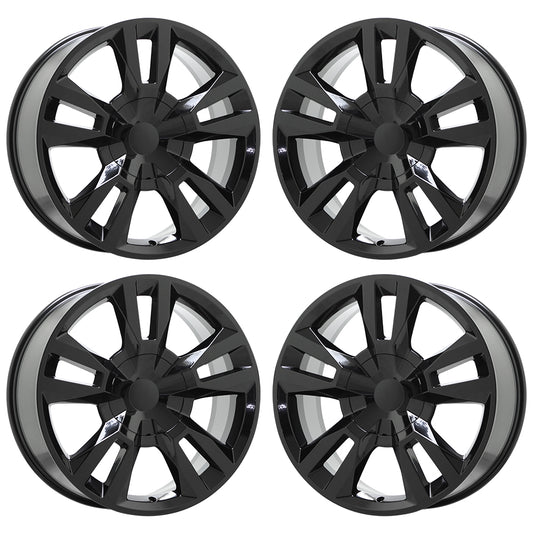 22" Sierra Yukon 1500 Escalade Gloss Black wheels rims set 5821