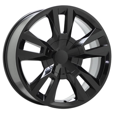 22" Sierra Yukon 1500 Escalade Gloss Black wheels rims set 5821