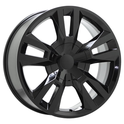 22" Sierra Yukon 1500 Escalade Gloss Black wheels rims set 5821