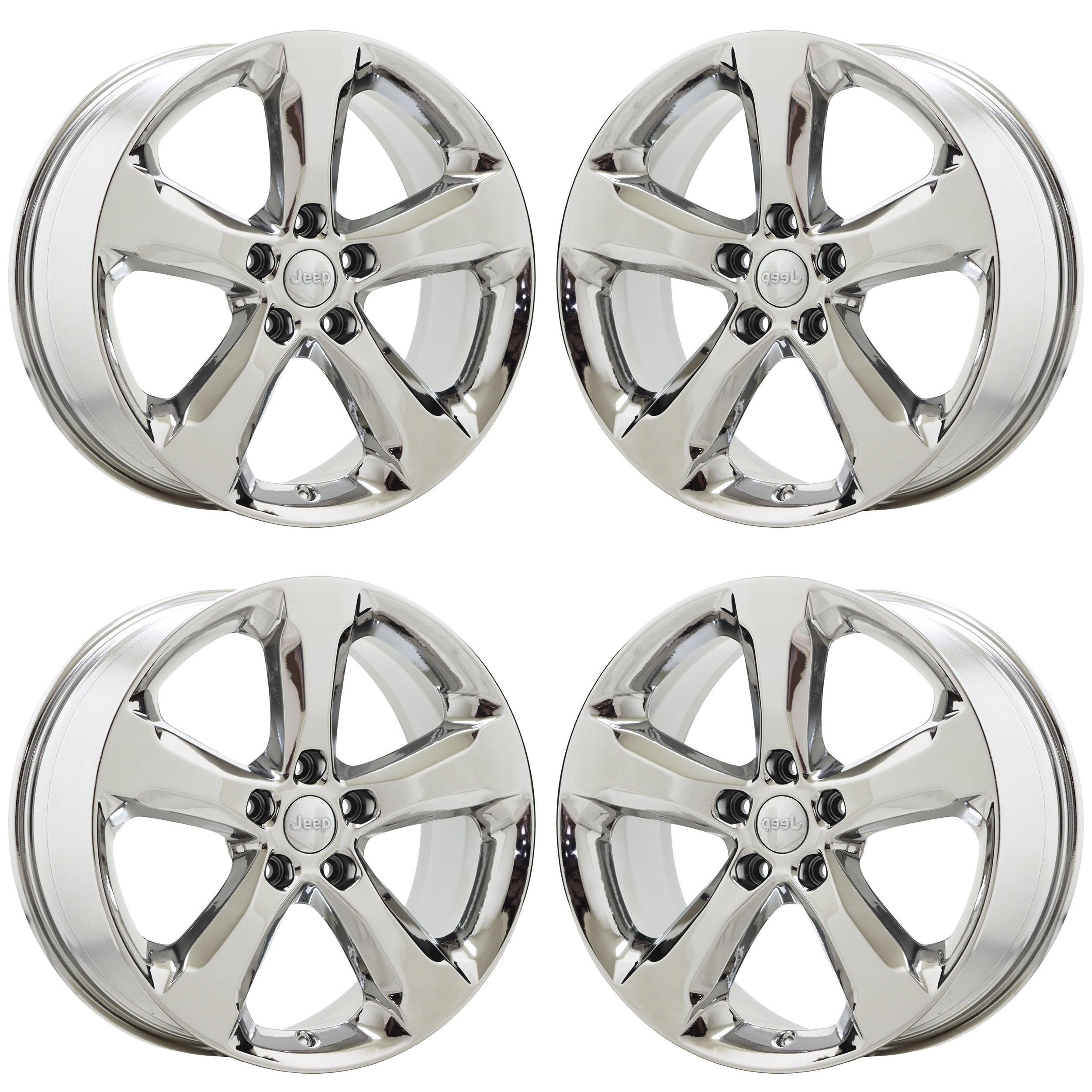 20" Jeep Grand Cherokee Bright Chrome wheels rims Factory OEM set 9287