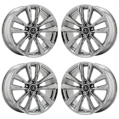 19" Lexus IS350 Bright Chrome wheels rims OEM set 74395 74397 EXCHANGE