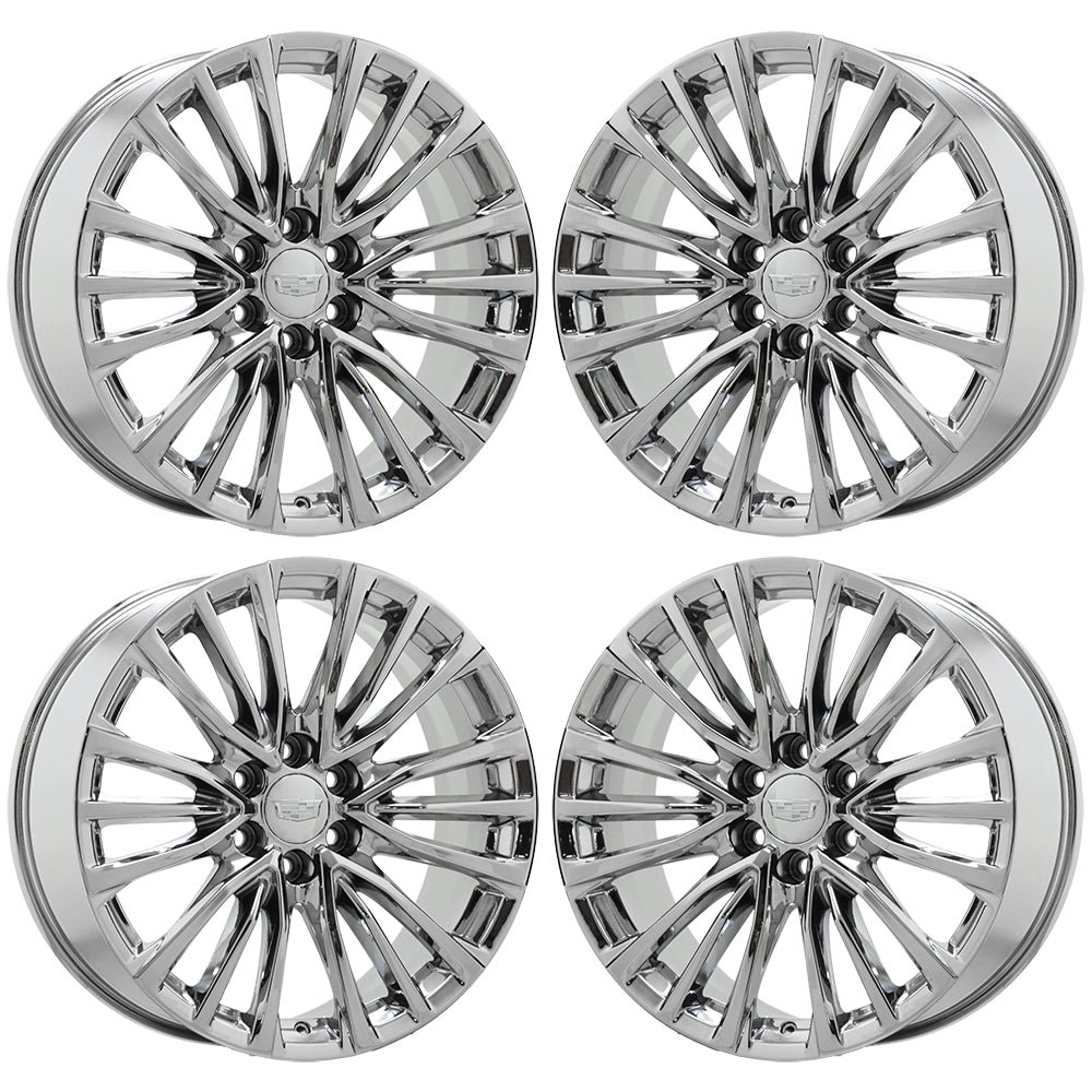 22" Cadillac Escalade V Bright Chrome wheels rims Factory OEM set 4883