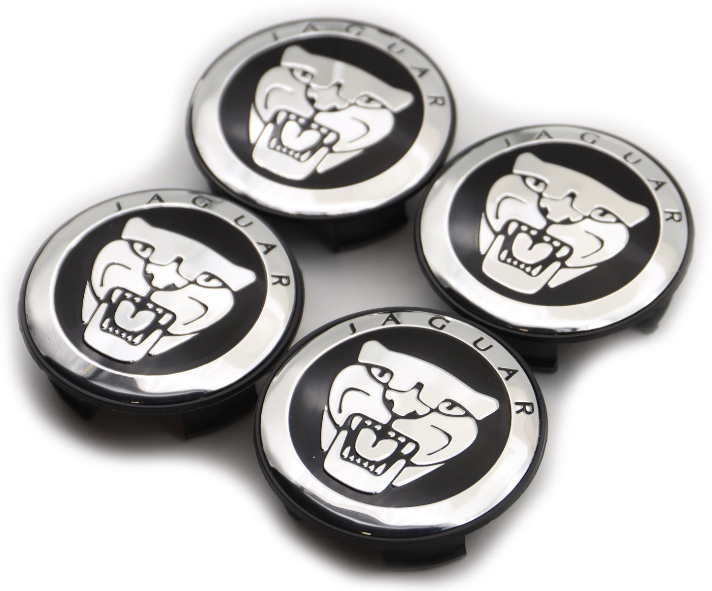 2 1/4" Jaguar F Type, XF Type, XJ, XK Black Center Cap #C2C30081 Set