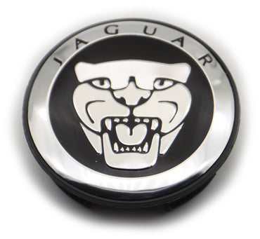2 1/4" Jaguar F Type, XF Type, XJ, XK Black Center Cap #C2C30081 Set