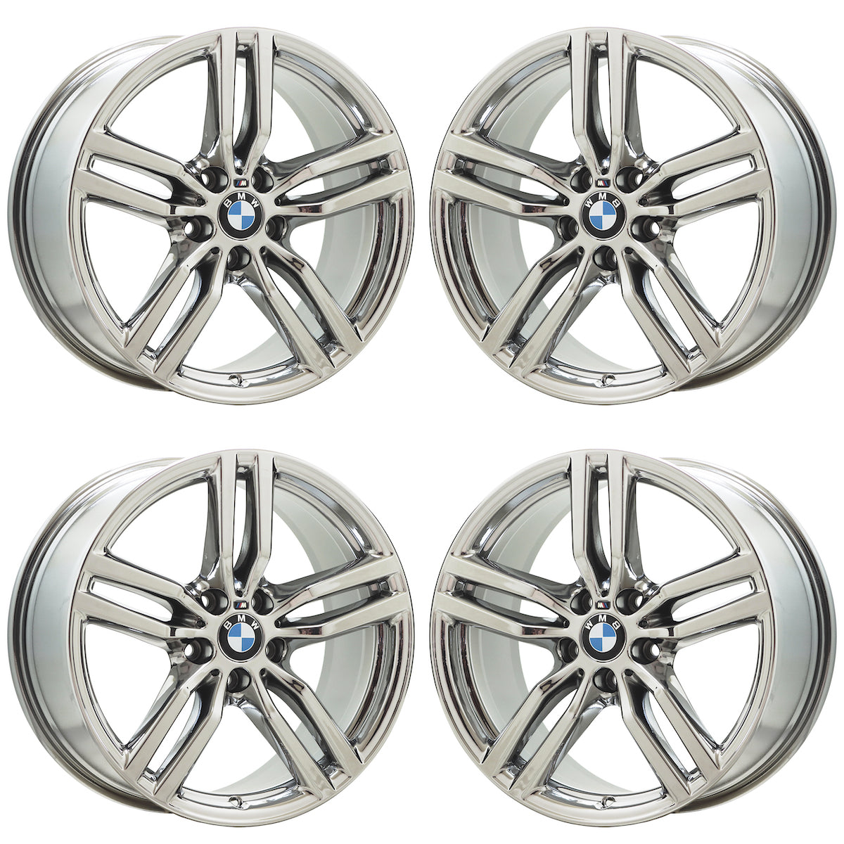 19" BMW X6 series Bright Chrome wheels rims Factory OEM set 86264 86263