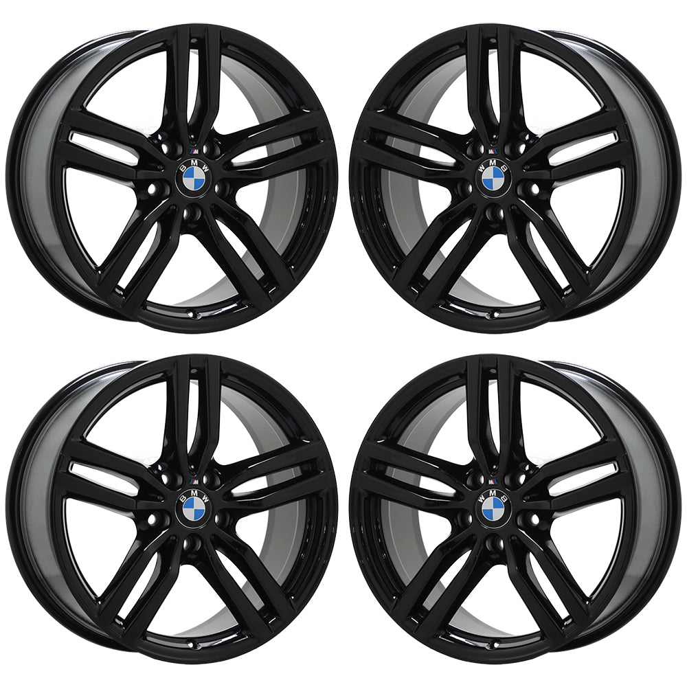 19" BMW X6 series Gloss Black wheels rims Factory OEM set 86264 86263