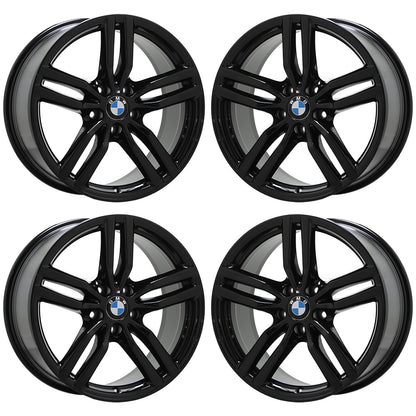 19" BMW X6 series Gloss Black wheels rims Factory OEM set 86264 86263