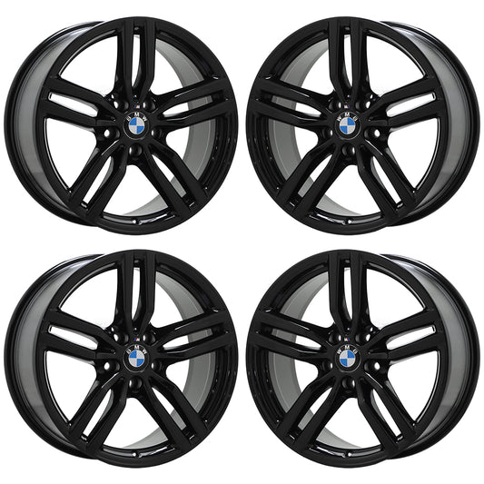 19" BMW X6 series Gloss Black wheels rims Factory OEM set 86264 86263
