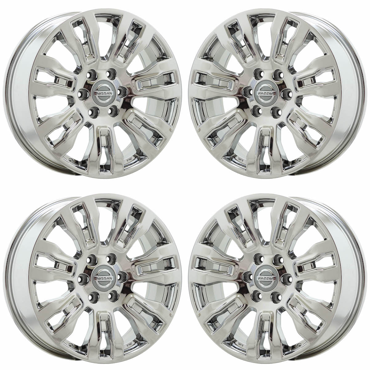 20" Nissan Titan XD Bright Chrome Wheels Rims Factory OEM set 62728
