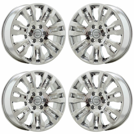 20" Nissan Titan XD Bright Chrome Wheels Rims Factory OEM set 62728