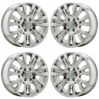 20" Nissan Titan XD Bright Chrome Wheels Rims Factory OEM set 62728