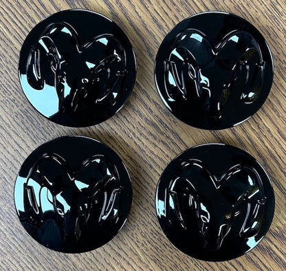 2 1/2" Dodge Ram 1500 Black Center Cap #1LB72RXFAB set