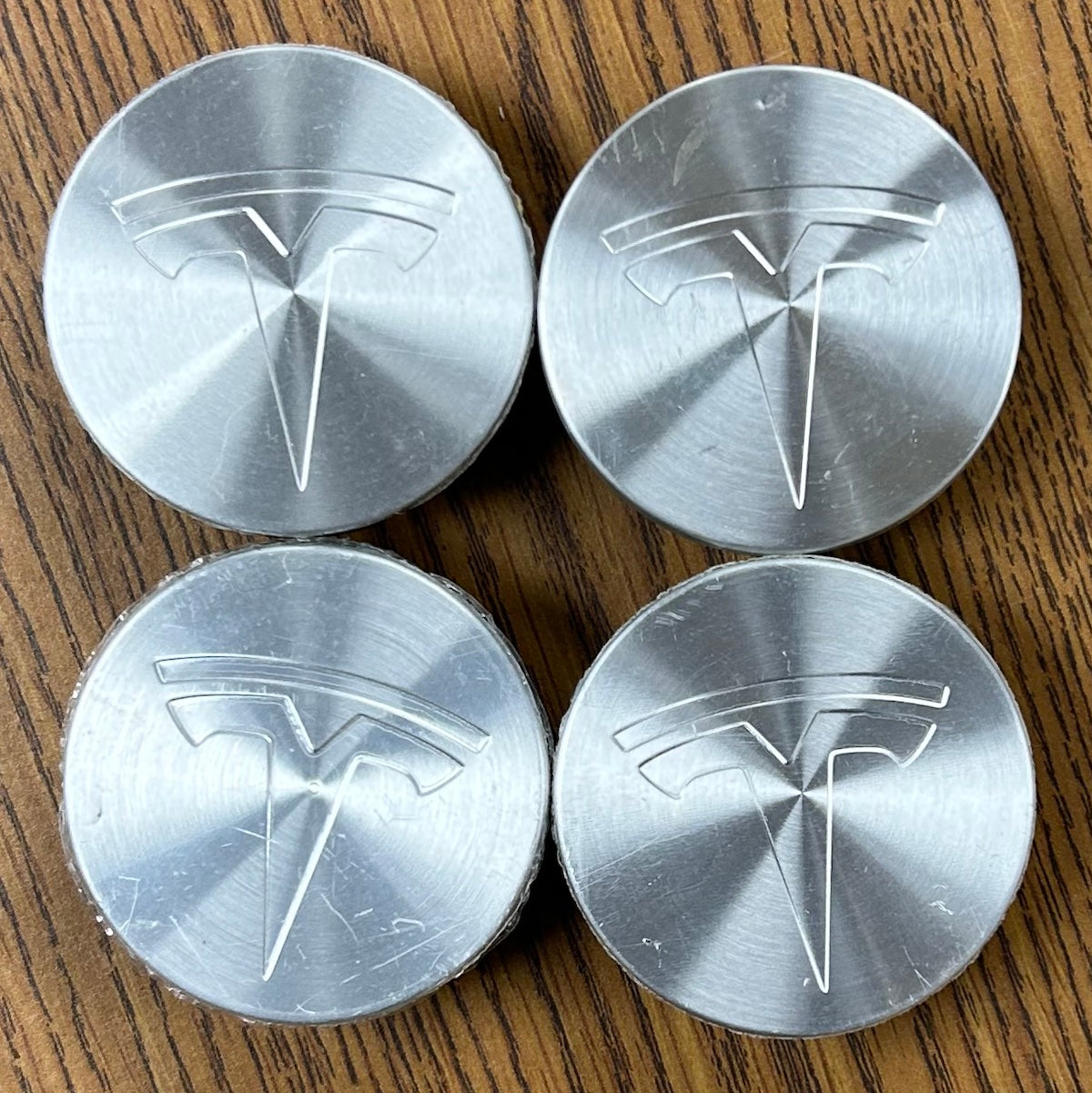 2 1/4" Tesla Model 3, S, X, Y OEM Machined Center Cap #600587901A set 97095