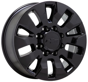 20" Chevrolet Silverado 2500 3500 Black wheels rims Factory OEM set 5947