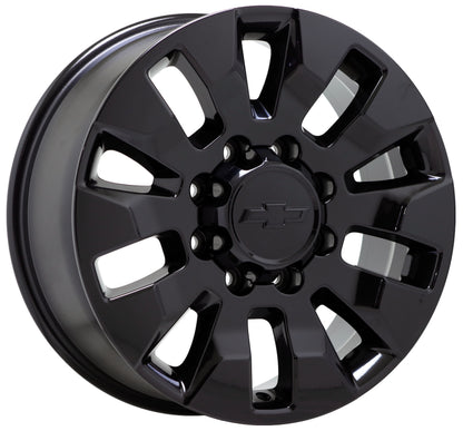 20" Chevrolet Silverado 2500 3500 Gloss Black wheels rims Factory OEM set 5947