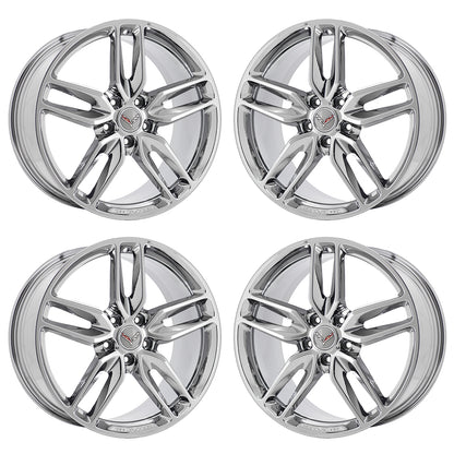 19x8.5" 20x10" Corvette Bright Chrome wheels rims Factory OEM 5635 5641 EXCHANGE