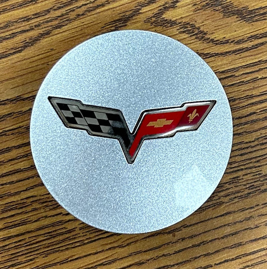 2 5/8" Chevrolet Corvette Silver Center Cap #9597342 single