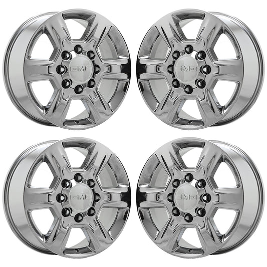 20" GMC Sierra 2500 3500 SRW Bright Chrome wheels rims Factory OEM set 5803