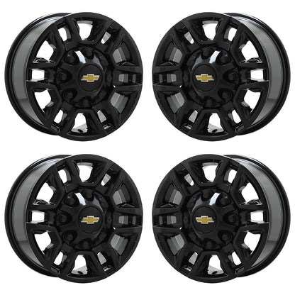 17" GMC Sierra Silverado 2500 3500 SRW Gloss Black wheels rims Factory 5948