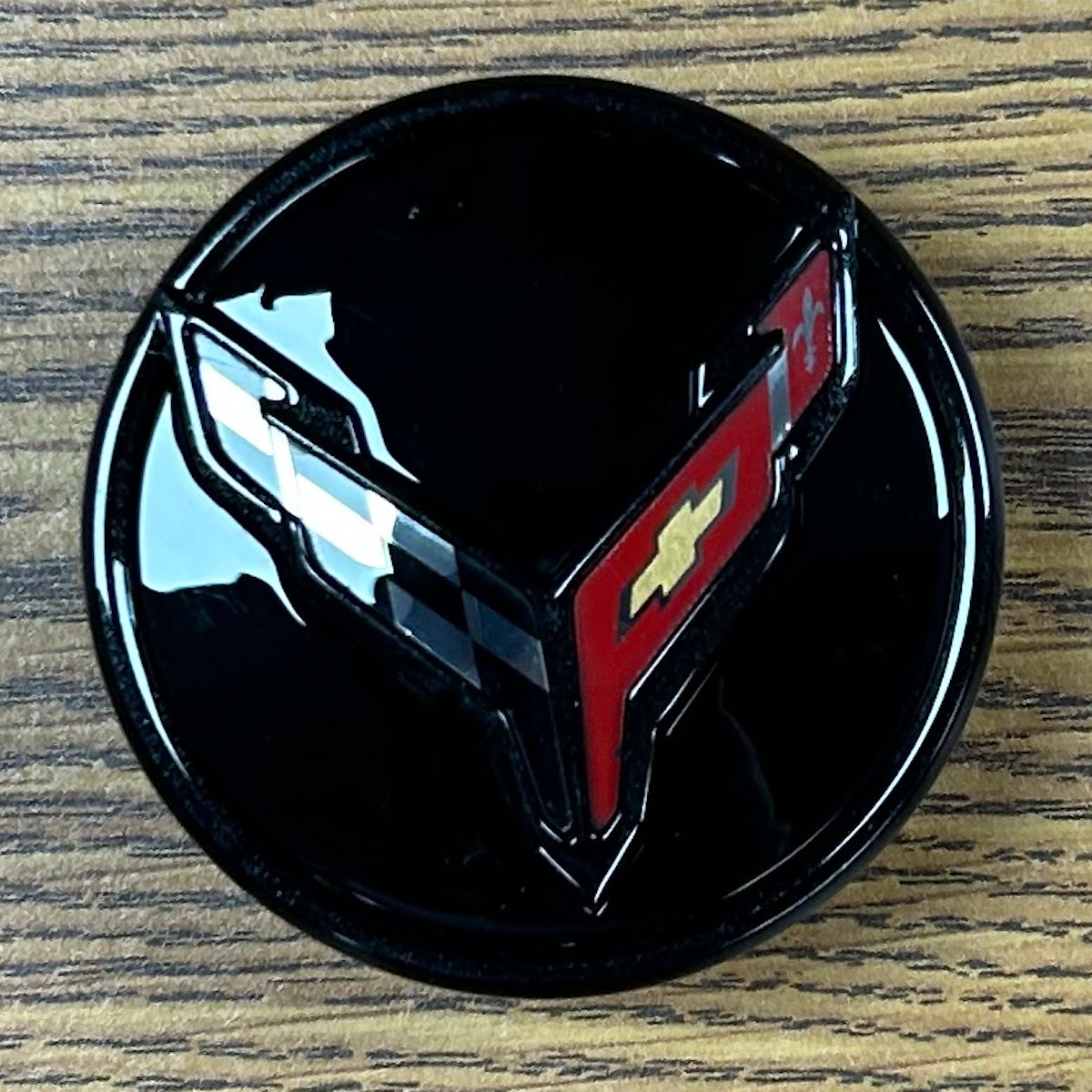 2 5/8" Chevrolet Corvette Black Center Cap #84691531 single