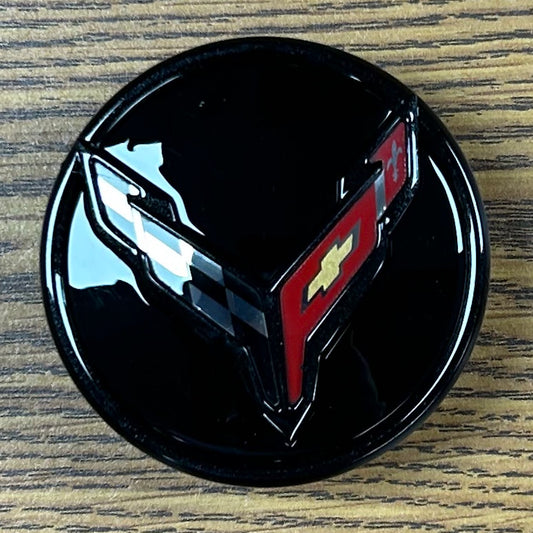 2 5/8" Chevrolet Corvette Black Center Cap #84691531 single