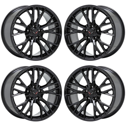 19x10" 20x12" Corvette Z06 C7 Gloss Black wheels OEM set 5734 5740 EXCHANGE