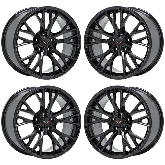 19x10" 20x12" Corvette Z06 C7 Gloss Black wheels OEM set 5734 5740 EXCHANGE