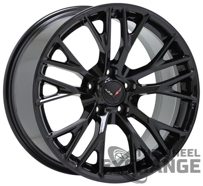19x10" 20x12" Corvette Z06 C7 Gloss Black wheels OEM set 5734 5740 EXCHANGE