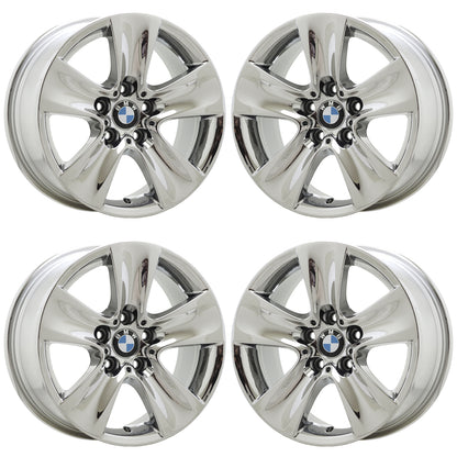 17" BMW 528 535 550 640 650 Bright Chrome wheels rims OEM set 71402 EXCHANGE