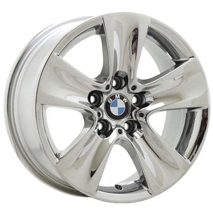17" BMW 528 535 550 640 650 Bright Chrome wheels rims OEM set 71402 EXCHANGE