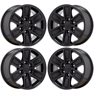 17" GMC Sierra Yukon Silverado 1500 Gloss Black wheels rims Factory OEM set 5654