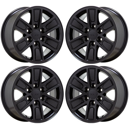 17" GMC Sierra 1500 Gloss Black wheels rims Factory OEM set 5654 EXCHANGE