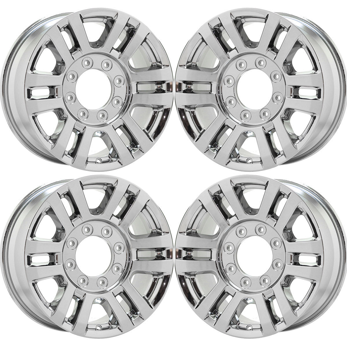 18" Ford F250 F350 SRW Bright Chrome wheels rims Factory OEM set 10098