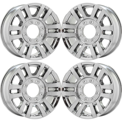 18" Ford F250 F350 SRW Bright Chrome wheels rims Factory OEM set 10098