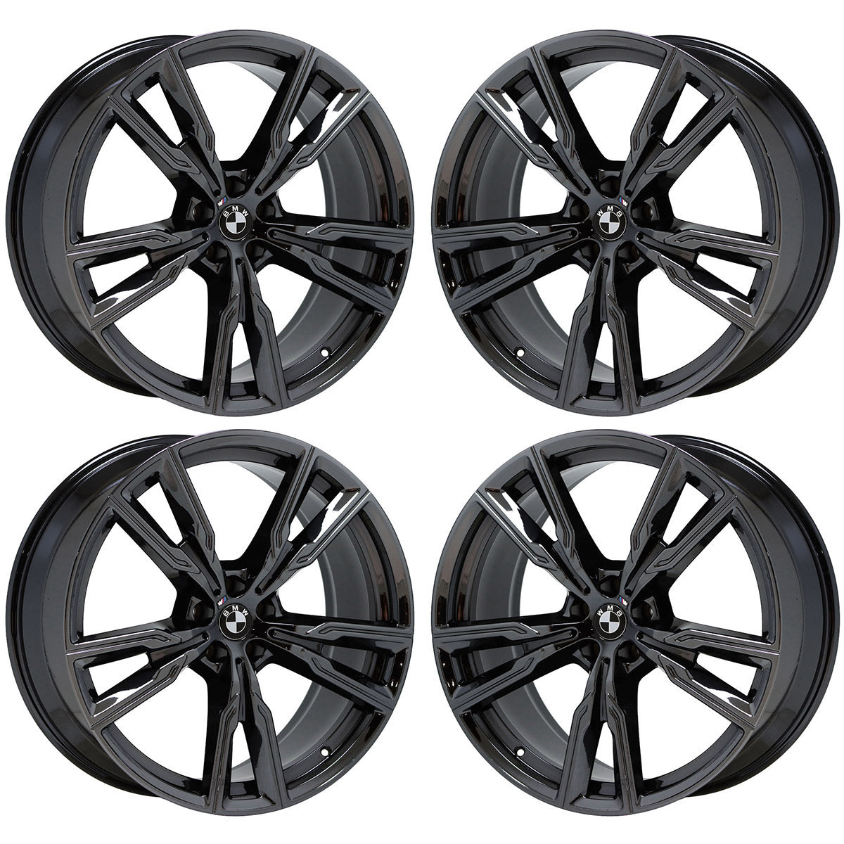 22" BMW X5 X6 series Black Chrome wheels rims OEM set 86470 86473