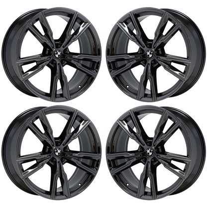 22" BMW X5 X6 series Black Chrome wheels rims OEM set 86470 86473