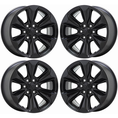 20" Dodge Ram 1500 Gloss Black Wheels Rims Factory OEM Set 2681 2724