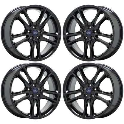 19" Ford Fusion Gloss Black wheels rims Factory OEM set 3962