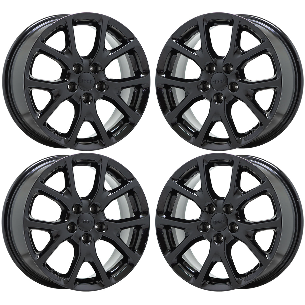 17" Jeep Cherokee Gloss Black wheels rims Factory OEM set 9130 EXCHANGE