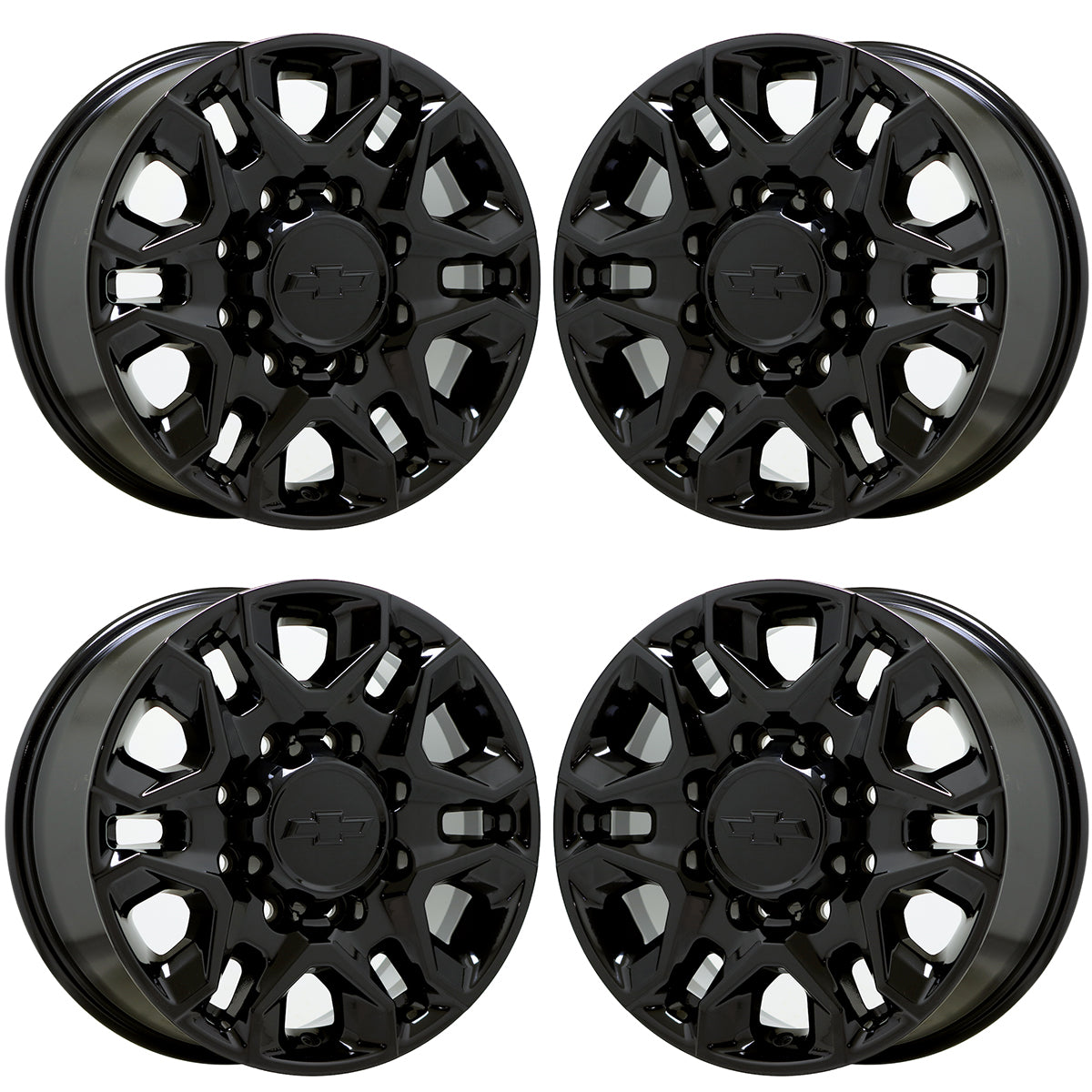 18" Chevrolet Silverado 2500 3500 Gloss Black wheels rims Factory OEM set 5959