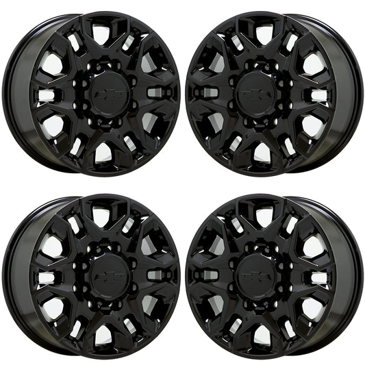 18" Chevrolet Silverado 2500 3500 Gloss Black wheels rims Factory OEM set 5959