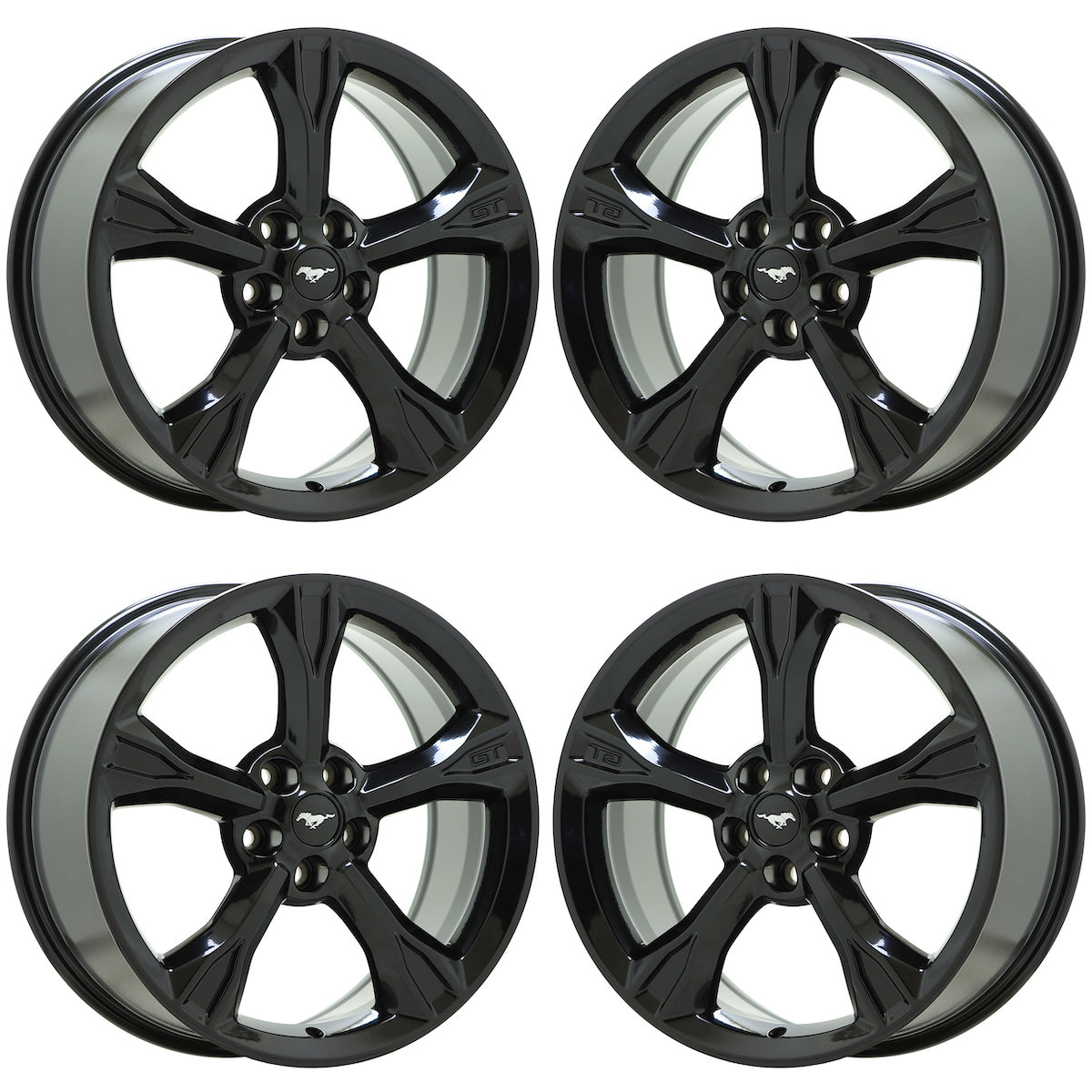 19" Ford Mustang GT California Gloss Black wheels rims Factory OEM set 10081
