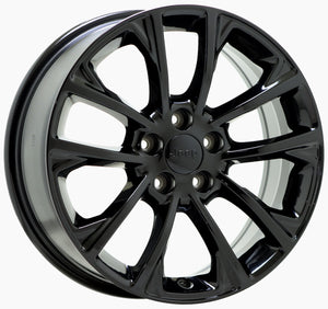 17" Jeep Cherokee Gloss Black wheels rims Factory OEM set 2014-2021 - 9201 9202